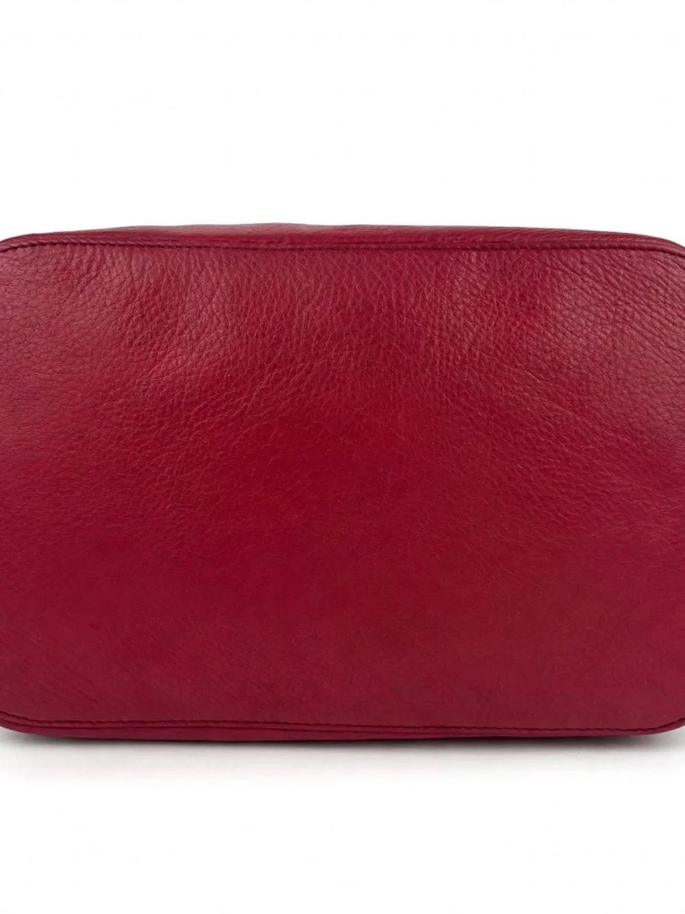 Tory Burch McGraw Imperial Garnet Red Tote Pebbled Leather Gold Logo + Dust Bag